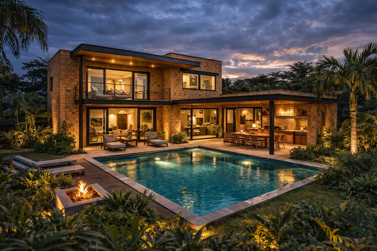 Modelo Duplex de 120m2 construída com tijolo ecológico Rocket Eco Homes