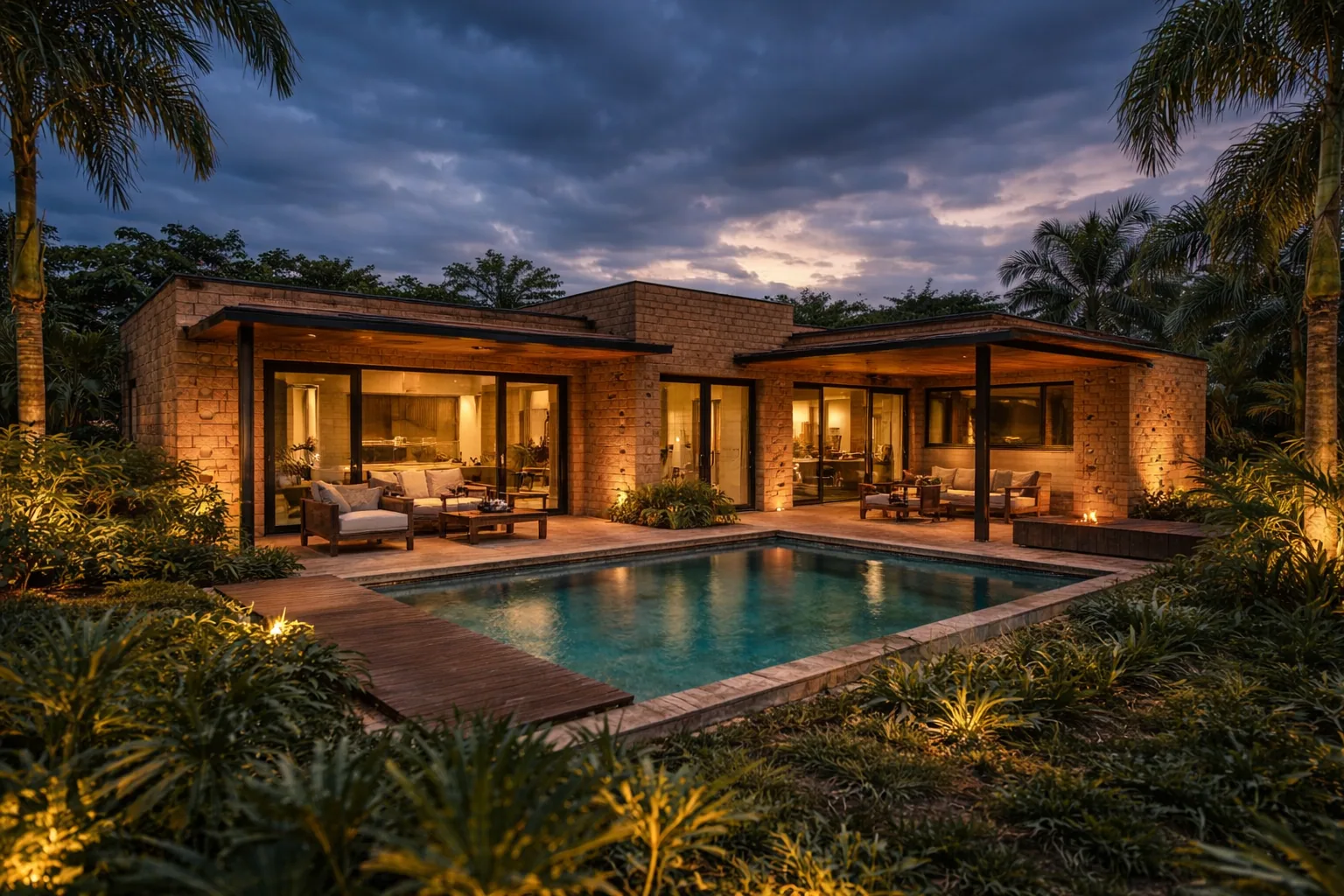 Modelo Família de 75m2 construída com tijolo ecológico Rocket Eco Homes